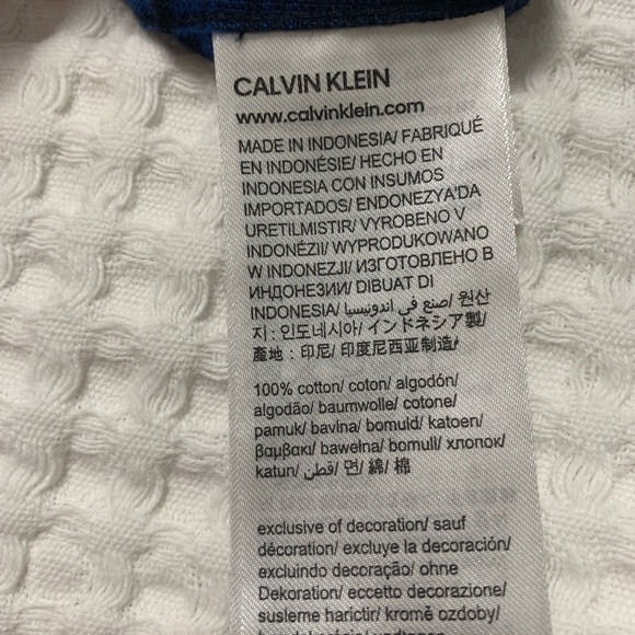 Calvin Klein Vibrant blue/black check lightweight flannel SZ L - Picture 7 of 8